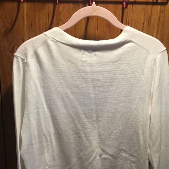 NWOT. Van Heusen Women’s Size M White Lightweight Knit Sweater Jacket - Picture 3 of 10